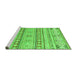 Sideview of Machine Washable Abstract Green Modern Area Rugs, wshabs2420grn