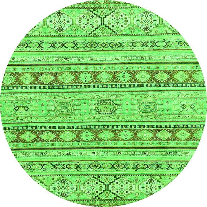 Round Abstract Green Modern Rug, abs2420grn