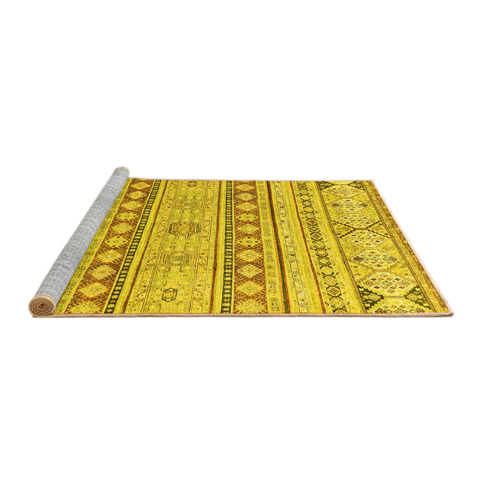 Sideview of Machine Washable Abstract Yellow Modern Rug, wshabs2420yw