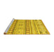 Sideview of Machine Washable Abstract Yellow Modern Rug, wshabs2420yw