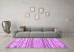 Machine Washable Abstract Purple Modern Area Rugs in a Living Room, wshabs2420pur