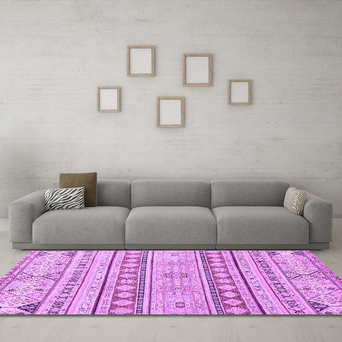 Machine Washable Abstract Purple Modern Area Rugs in a Living Room, wshabs2420pur
