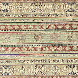 Square Abstract Dark Gold Brown Modern Rug, abs2420