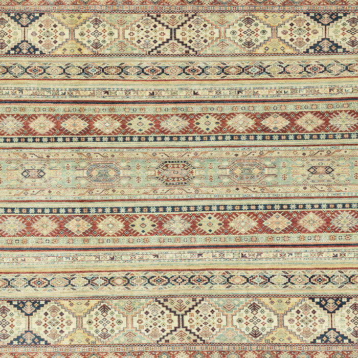 Square Abstract Dark Gold Brown Modern Rug, abs2420