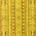 Square Abstract Yellow Modern Rug, abs2420yw