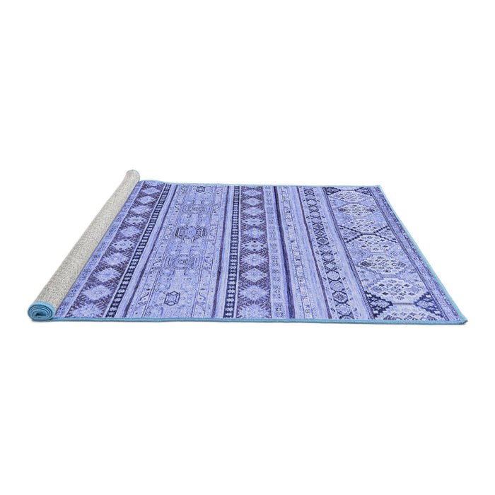 Sideview of Machine Washable Abstract Blue Modern Rug, wshabs2420blu