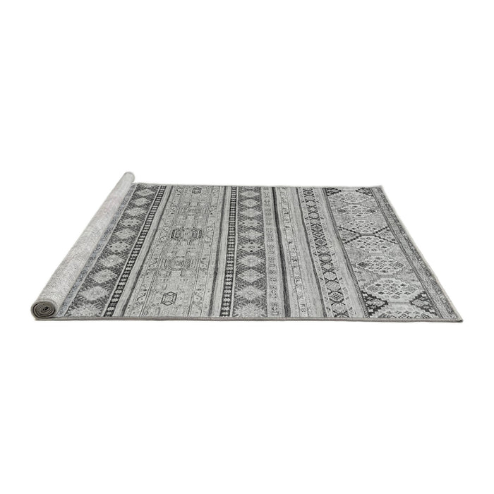 Sideview of Machine Washable Abstract Gray Modern Rug, wshabs2420gry