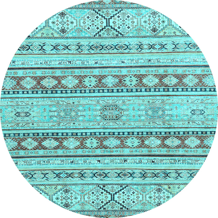 Round Machine Washable Abstract Light Blue Modern Rug, wshabs2420lblu