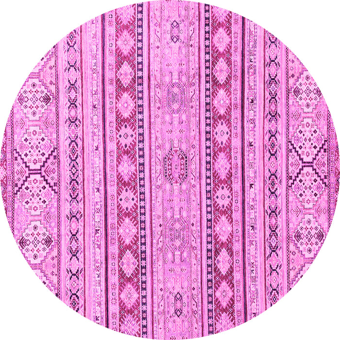 Round Machine Washable Abstract Pink Modern Rug, wshabs2420pnk