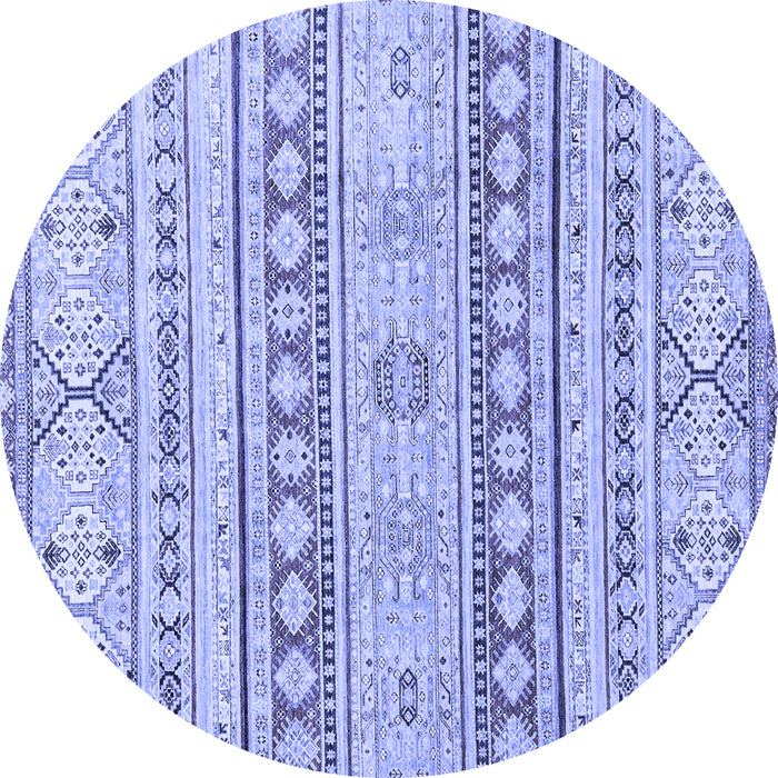 Round Abstract Blue Modern Rug, abs2420blu