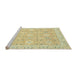 Sideview of Machine Washable Abstract Brown Gold Rug, wshabs2421