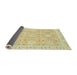 Sideview of Abstract Brown Gold Modern Rug, abs2421