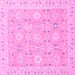 Square Abstract Pink Modern Rug, abs2421pnk