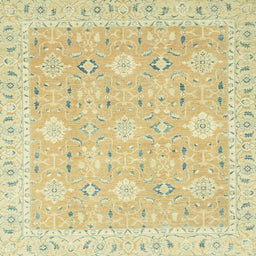 Square Abstract Brown Gold Modern Rug, abs2421