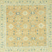 Square Abstract Brown Gold Modern Rug, abs2421