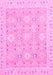 Machine Washable Abstract Pink Modern Rug, wshabs2421pnk