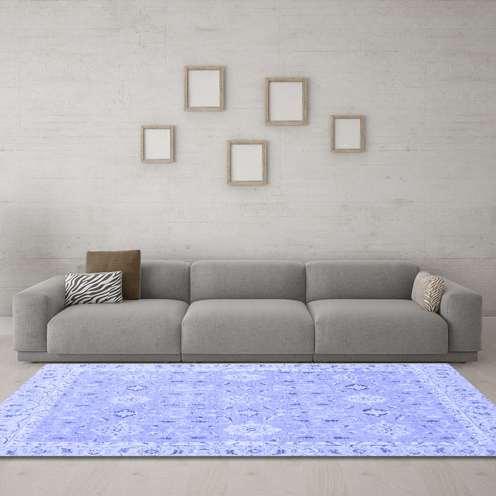 Machine Washable Abstract Blue Modern Rug in a Living Room, wshabs2421blu