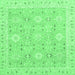 Square Abstract Emerald Green Modern Rug, abs2421emgrn