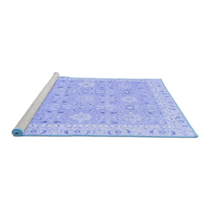 Sideview of Machine Washable Abstract Blue Modern Rug, wshabs2421blu