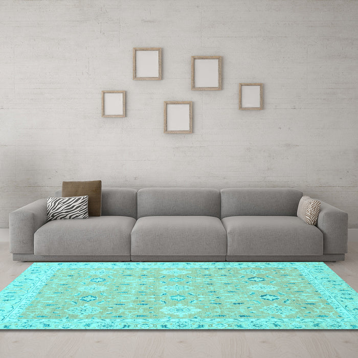 Machine Washable Abstract Light Blue Modern Rug in a Living Room, wshabs2421lblu
