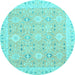 Round Machine Washable Abstract Light Blue Modern Rug, wshabs2421lblu