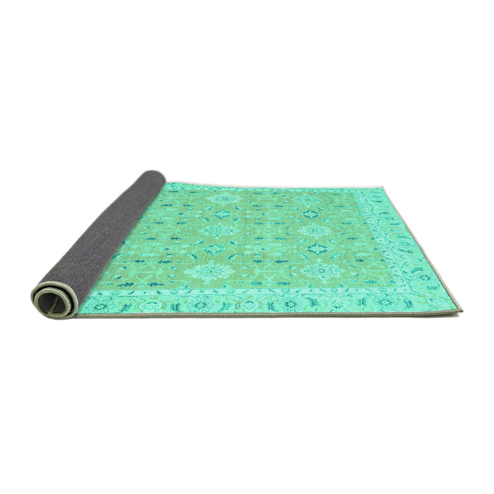 Sideview of Abstract Turquoise Modern Rug, abs2421turq