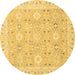 Round Abstract Brown Modern Rug, abs2421brn