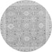 Round Abstract Gray Modern Rug, abs2421gry