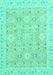 Machine Washable Abstract Turquoise Modern Area Rugs, wshabs2421turq