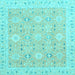 Square Machine Washable Abstract Light Blue Modern Rug, wshabs2421lblu