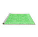 Sideview of Machine Washable Abstract Emerald Green Modern Area Rugs, wshabs2421emgrn