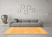 Machine Washable Abstract Orange Modern Area Rugs in a Living Room, wshabs2421org