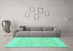 Machine Washable Abstract Turquoise Modern Area Rugs in a Living Room,, wshabs2421turq