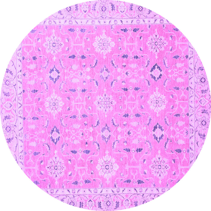 Round Machine Washable Abstract Purple Modern Area Rugs, wshabs2421pur