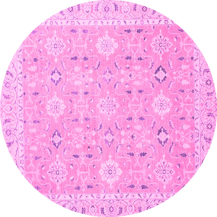 Round Abstract Pink Modern Rug, abs2421pnk