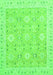 Machine Washable Abstract Green Modern Area Rugs, wshabs2421grn