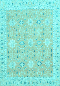 Abstract Light Blue Modern Rug, abs2421lblu