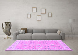 Machine Washable Abstract Purple Modern Area Rugs in a Living Room, wshabs2421pur
