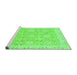 Sideview of Machine Washable Abstract Green Modern Area Rugs, wshabs2421grn