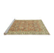 Sideview of Machine Washable Abstract Chocolate Brown Rug, wshabs2422