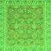 Square Machine Washable Abstract Green Modern Area Rugs, wshabs2422grn