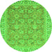 Round Abstract Green Modern Rug, abs2422grn