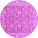 Round Machine Washable Abstract Purple Modern Area Rugs, wshabs2422pur