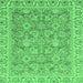 Square Machine Washable Abstract Emerald Green Modern Area Rugs, wshabs2422emgrn