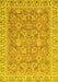 Machine Washable Abstract Yellow Modern Rug, wshabs2422yw