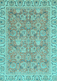 Abstract Light Blue Modern Rug, abs2422lblu