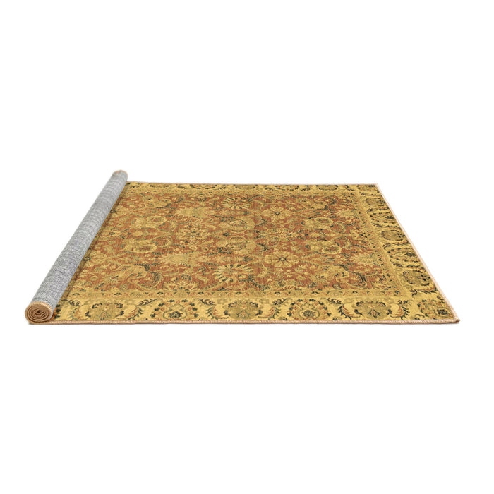 Sideview of Machine Washable Abstract Brown Modern Rug, wshabs2422brn