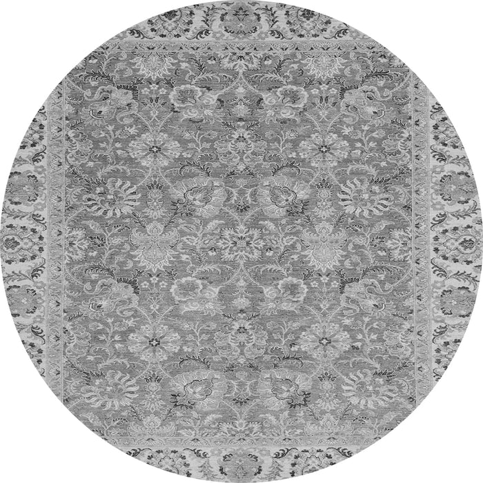 Round Abstract Gray Modern Rug, abs2422gry