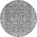 Round Abstract Gray Modern Rug, abs2422gry