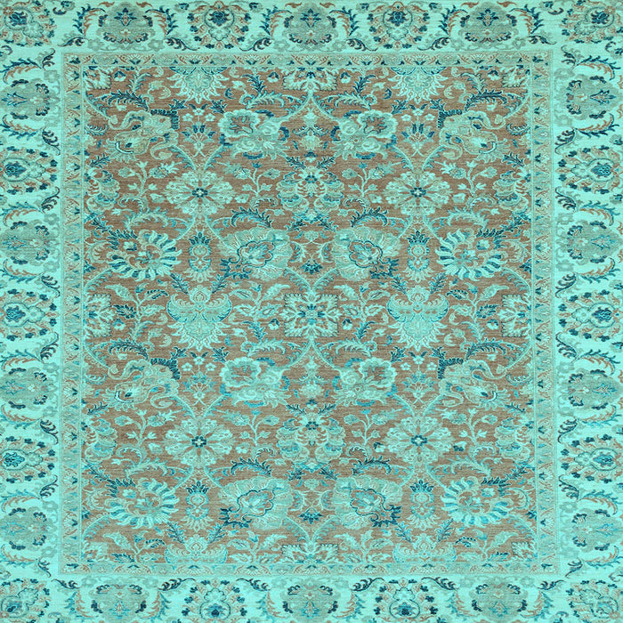 Square Machine Washable Abstract Light Blue Modern Rug, wshabs2422lblu